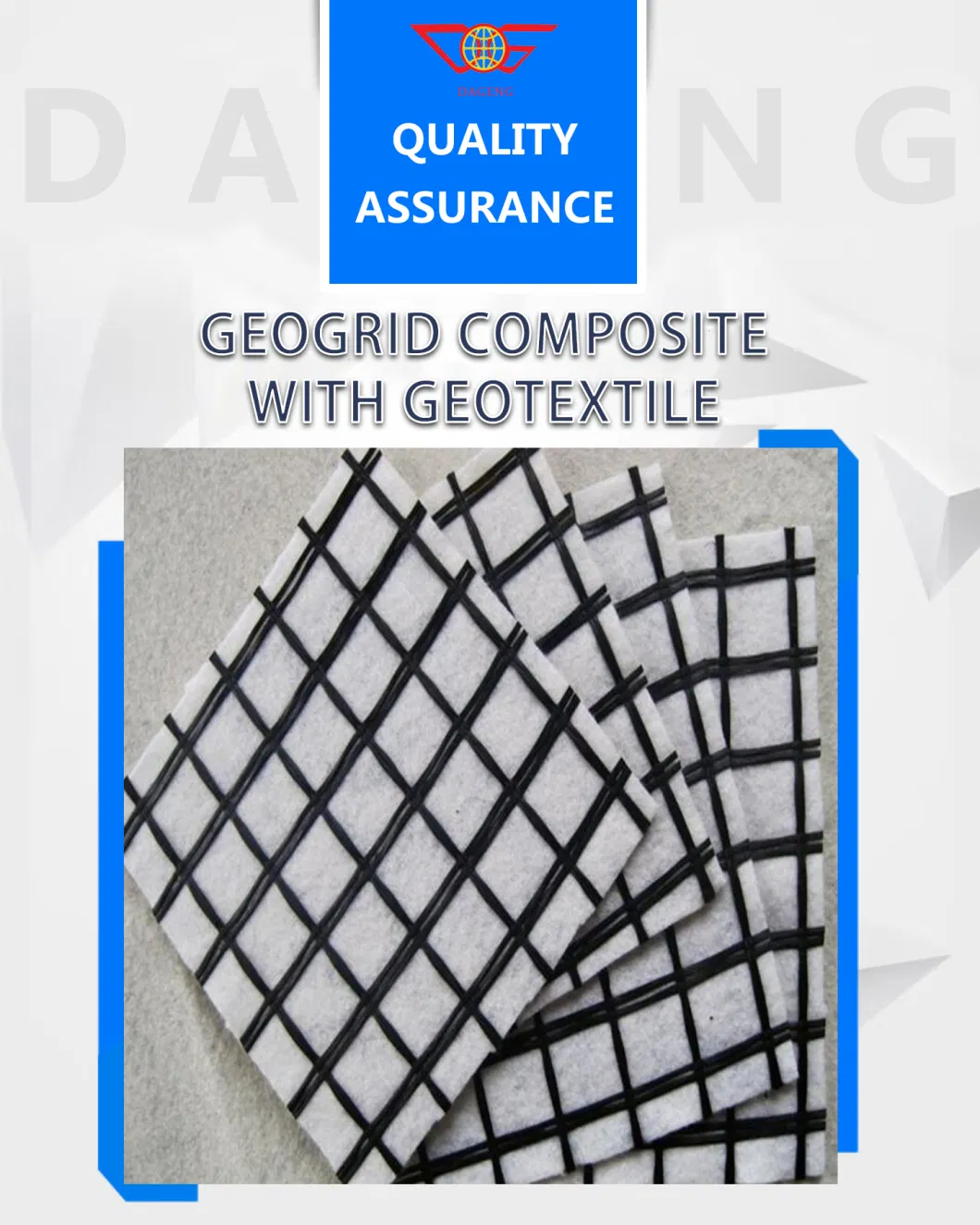 30/30kn PP Combigrid Biaxial Geogrid Composite with 100g Non Woven Geotextile Global Sold