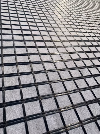 Geotextil no tejido compuesto de geomalla de fibra de vidrio