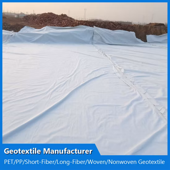 PP Pet Poliéster/Polipropileno Filamento largo Spunbonded/Fibra cortada corta Punzonado con aguja Tejido geotextil no tejido Fabricante de geotextiles tejidos impermeables